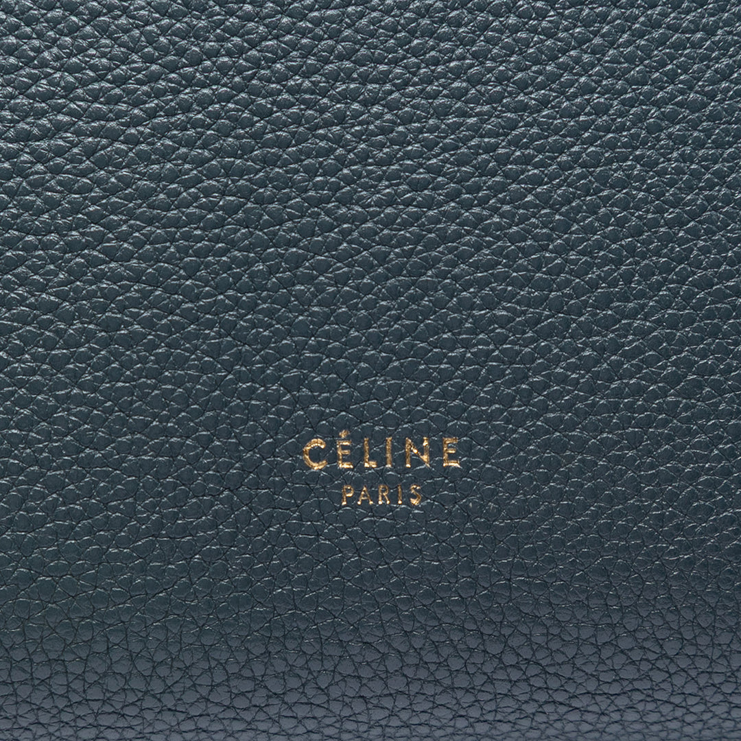 Celine Souple grainé Seau Sangle Sac seau Petit Cuir de veau grainé Bleu – vue 5 – GABY PARIS