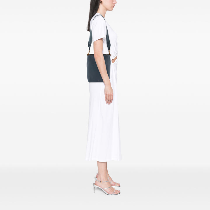 Celine Souple grainé Seau Sangle Sac seau Petit Cuir de veau grainé Bleu – vue 6 – GABY PARIS