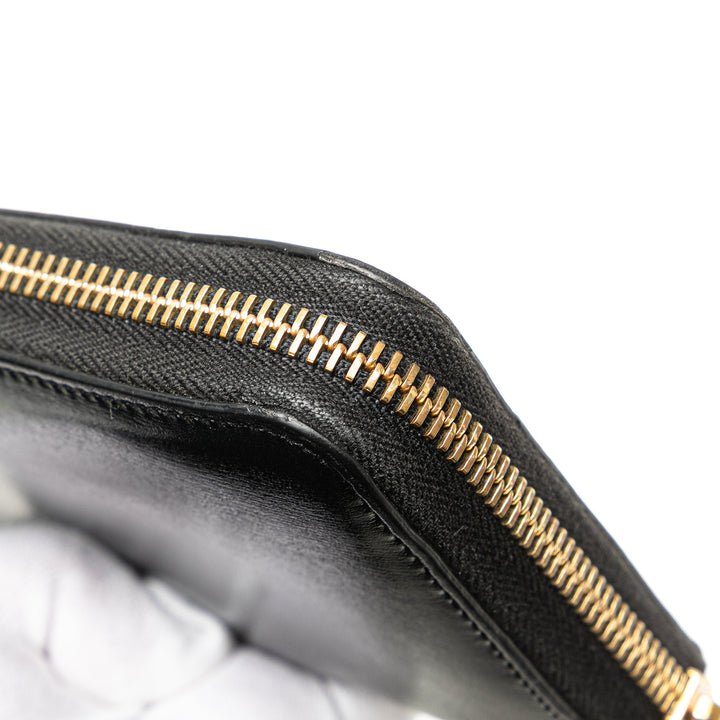 Leather Tiny Cassandre Zip Around Long Wallet Black - Gaby Paris