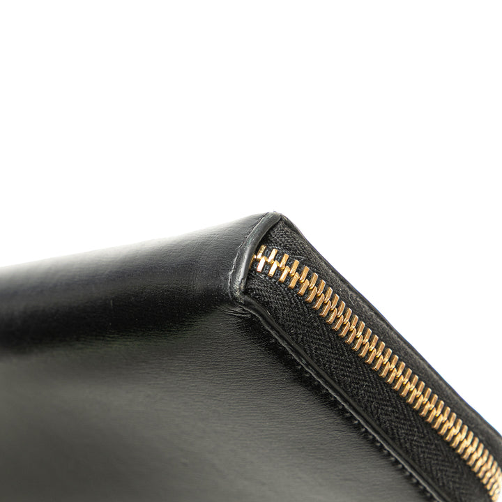 Leather Tiny Cassandre Zip Around Long Wallet Black - Gaby Paris