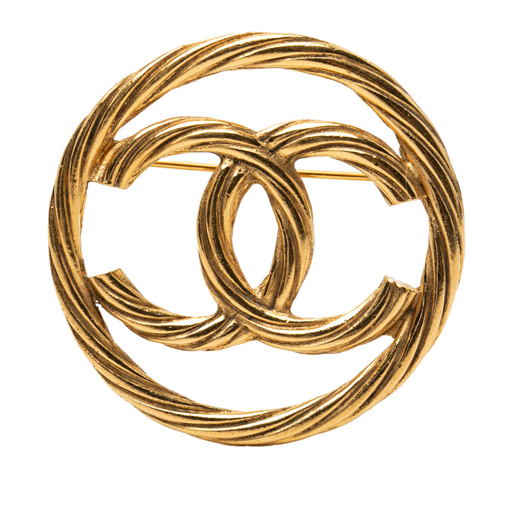 Chanel CC plaqué Rond Broche Métal
