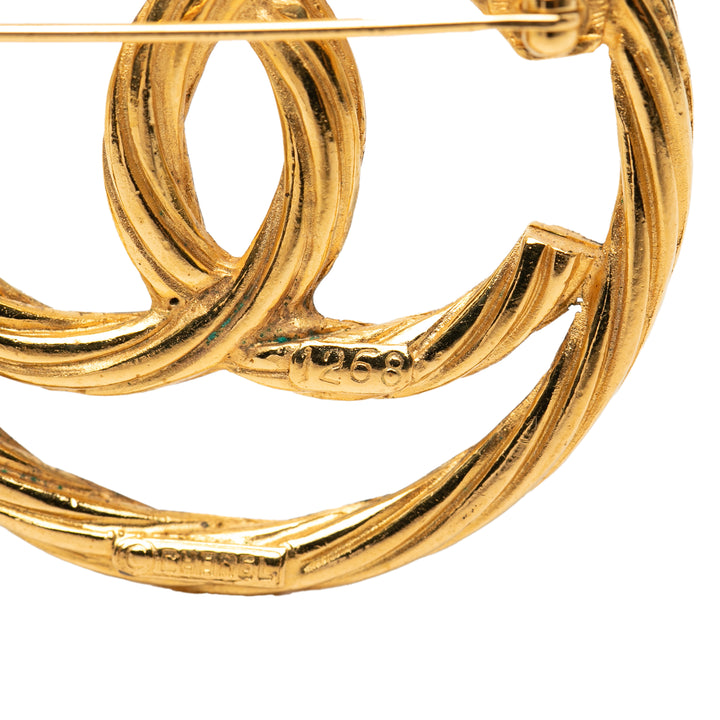 Chanel CC plaqué Rond Broche Métal