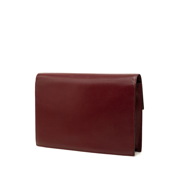 Cartier grainé Must De Cartier à rabat Pochette Cuir de veau grainé Rouge – vue 2 – GABY PARIS