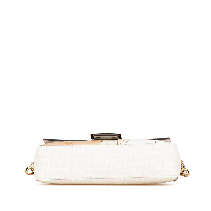 Zucca Graphic Print Coated Canvas Bikini Girls Baguette Satchel White - Gaby Paris