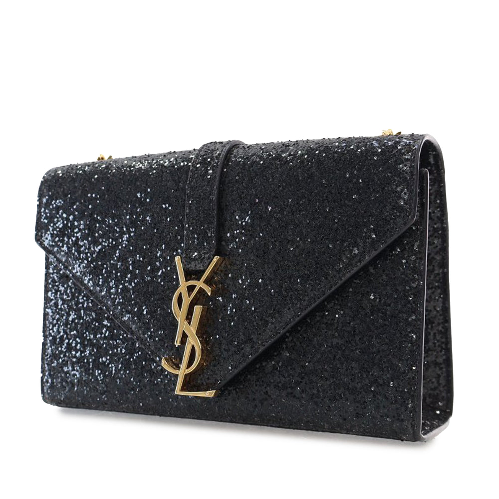 Glitter Galactica Monogram Chain Crossbody Black - Gaby Paris