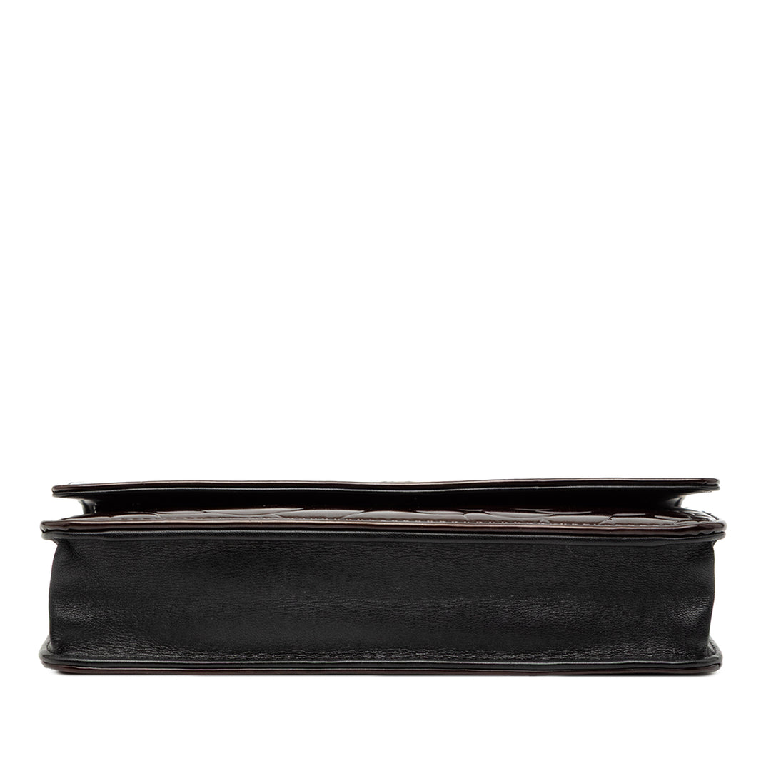 Chanel CC embossé Cuir verni Camellia Wallet on Chain