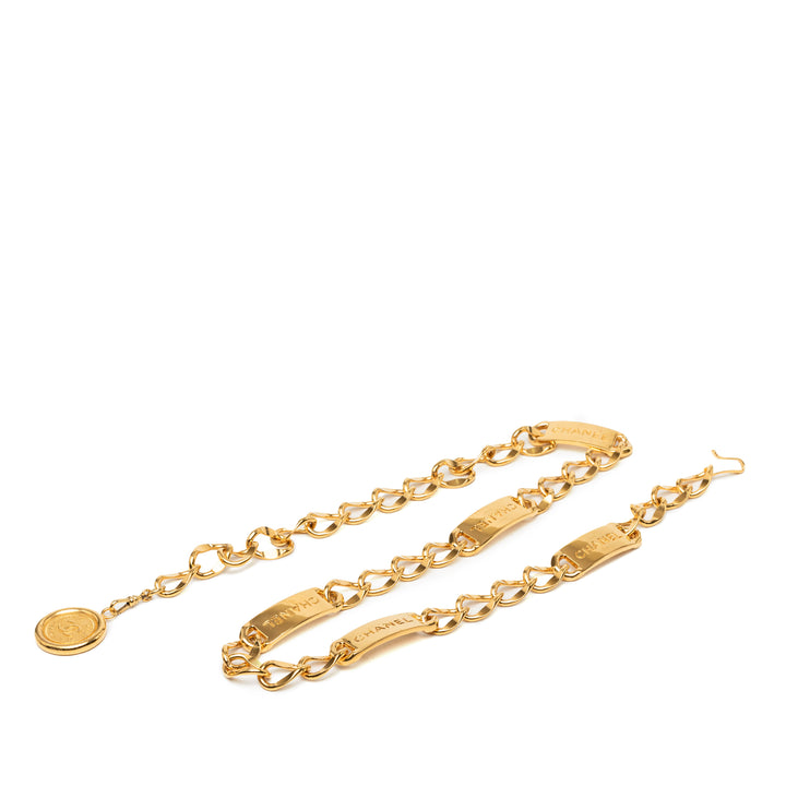 CC plaqué Medallion Chaîne Ceinture Doré