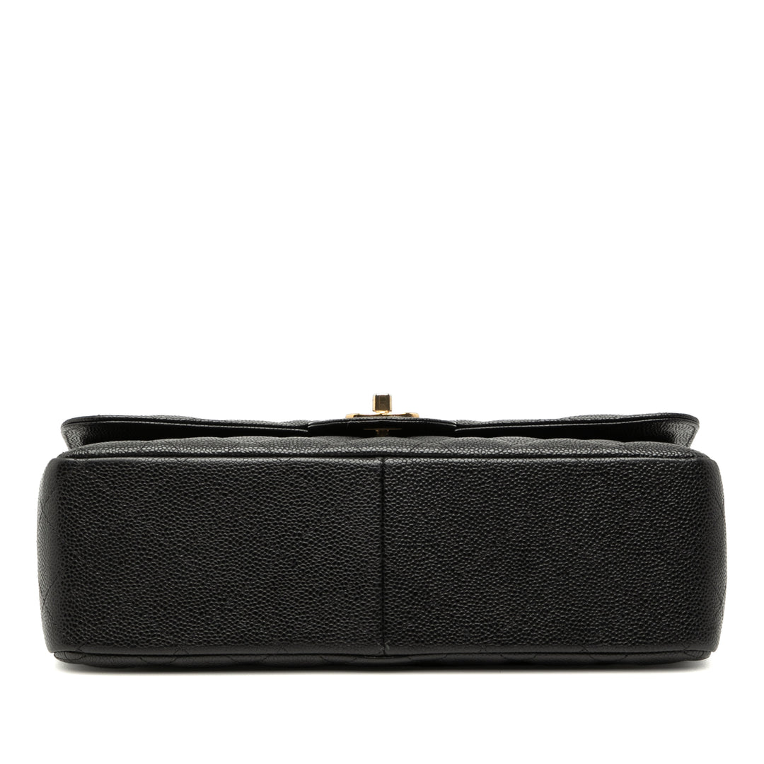 Classic Double rabat Jumbo Cuir caviar Noir