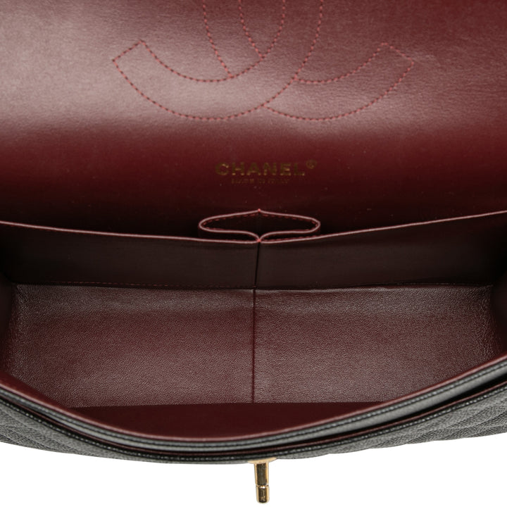 Classic Double rabat Jumbo Cuir caviar Noir