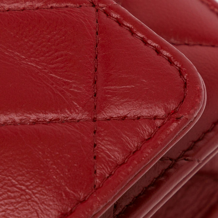 Classic Lambskin Wallet on Chain Red - Gaby Paris