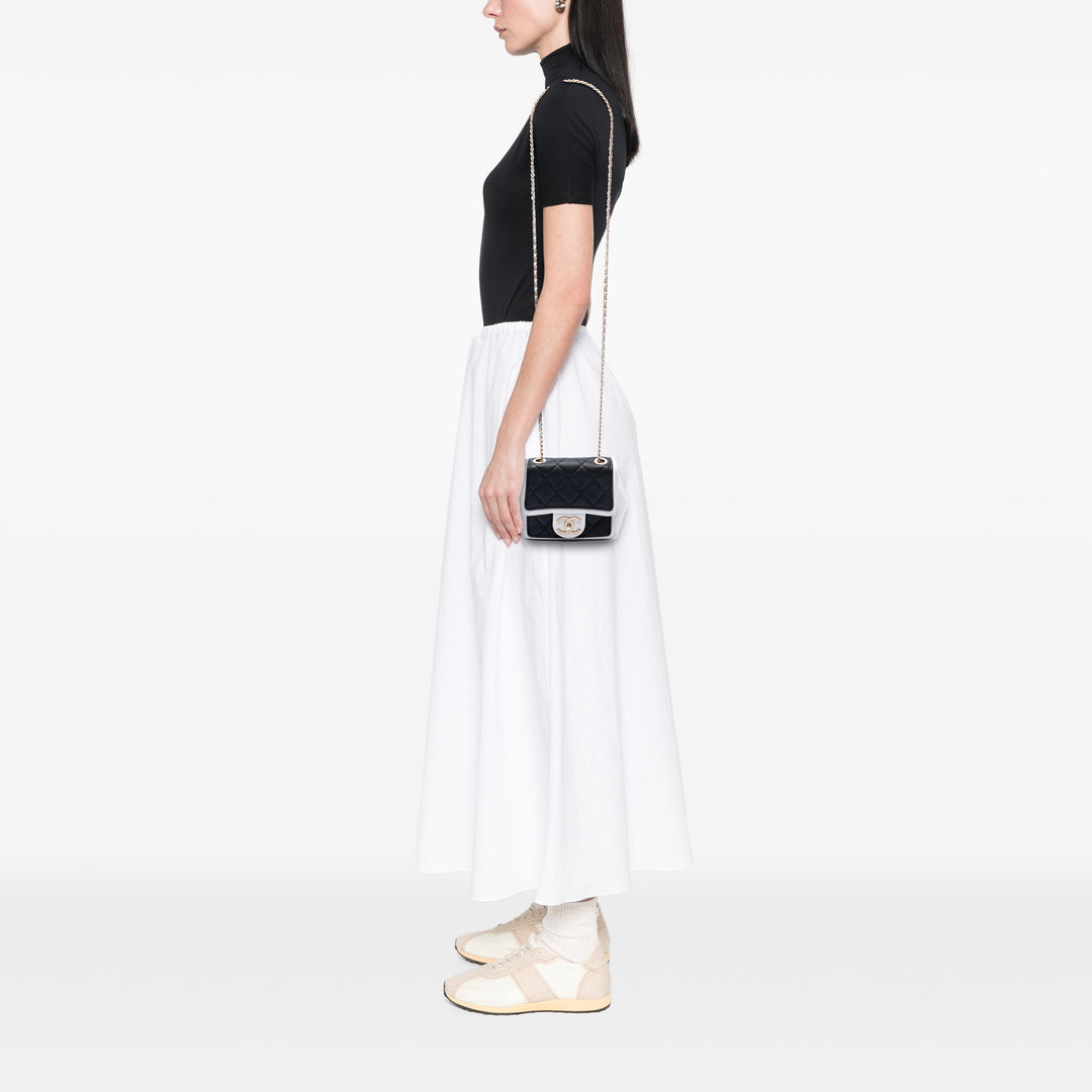 Chanel Carré Graphic à rabat Sac Mini Cuir de veau Noir – vue 6 – GABY PARIS