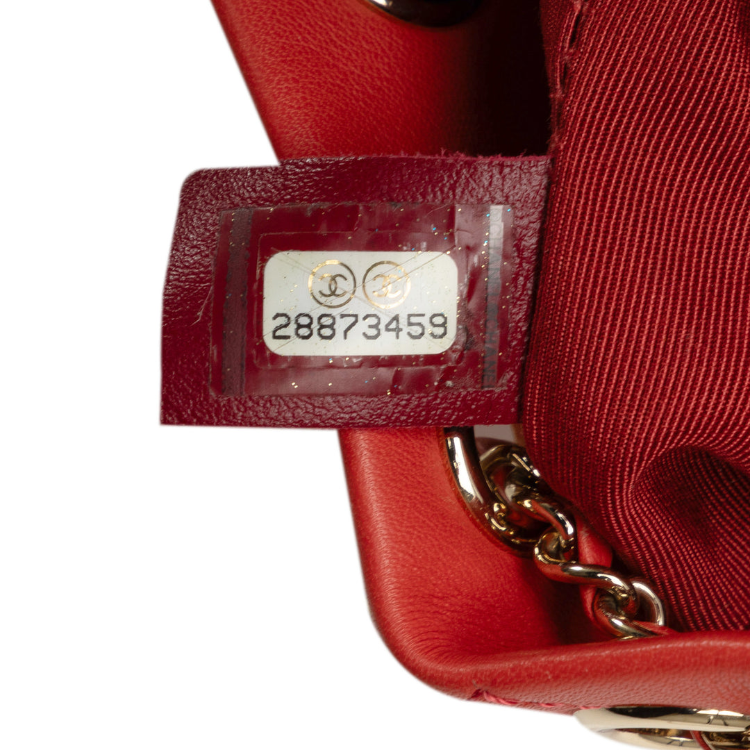 CC Quilted Lambskin Bucket Red - Gaby Paris