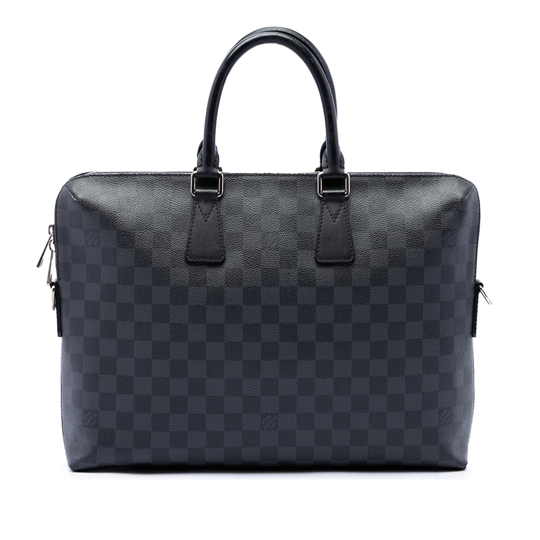 Porte Documents Jour Damier Graphite Noir