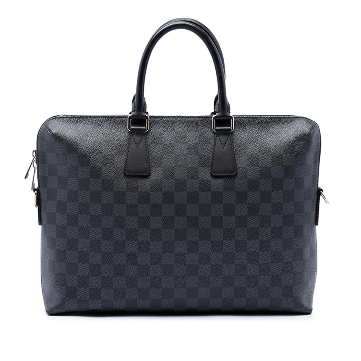Porte Documents Jour Damier Graphite Noir