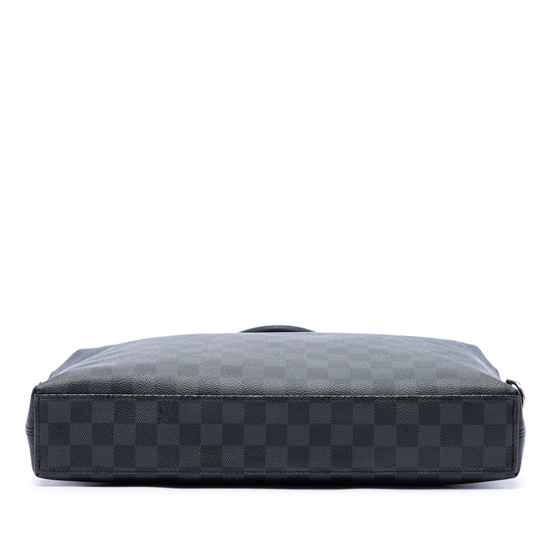 Porte Documents Jour Damier Graphite Noir