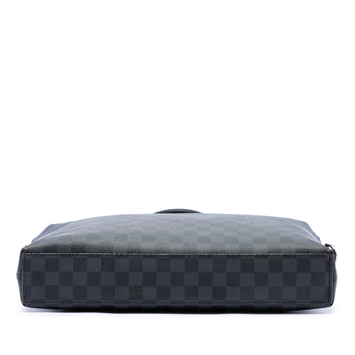 Porte Documents Jour Damier Graphite Noir