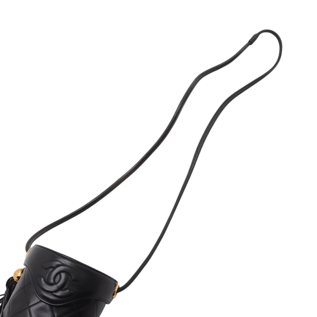 Chanel CC Matelassé Cuir d’agneau Fringe Sac porté croisé