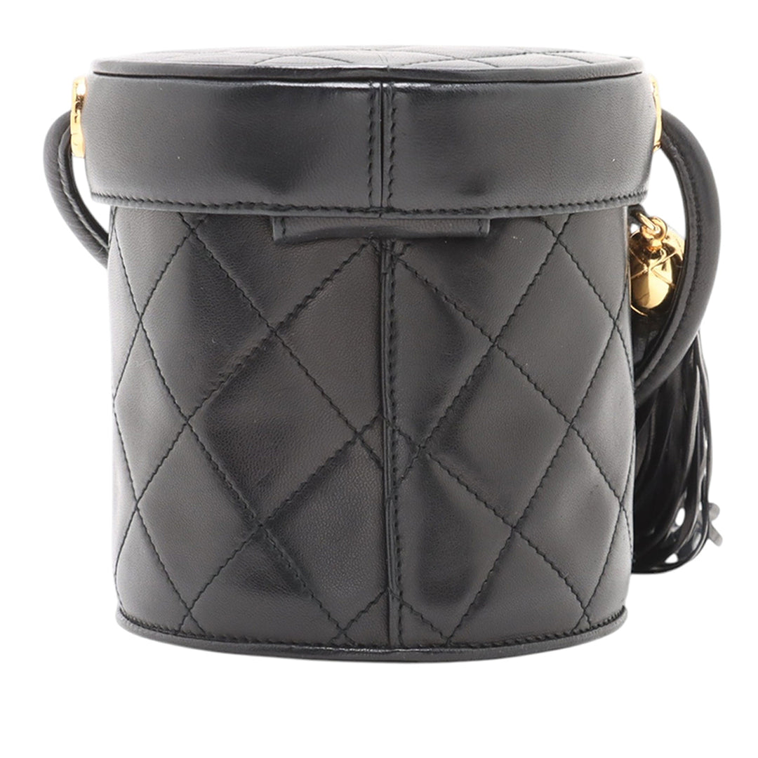 Chanel CC Matelassé Cuir d’agneau Fringe Sac porté croisé