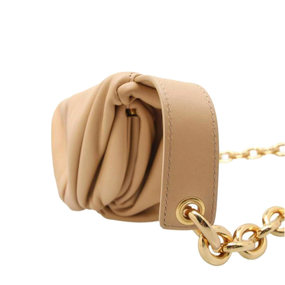 The Chain Pouch Leather Crossbody Bag Brown - Gaby Paris