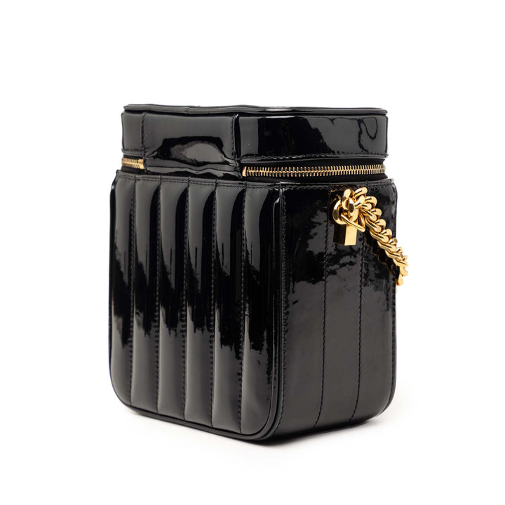 Saint Laurent Matelasse Cuir verni Monogram Vicky Vanity