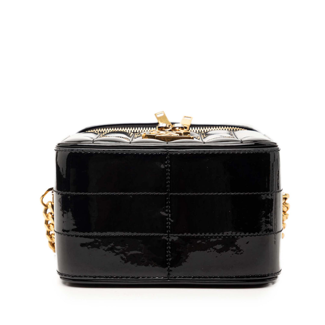 Saint Laurent Matelasse Cuir verni Monogram Vicky Vanity