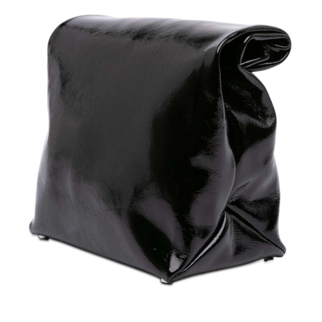 Alexander Wang Cuir verni Logo Lunch Sac Pochette