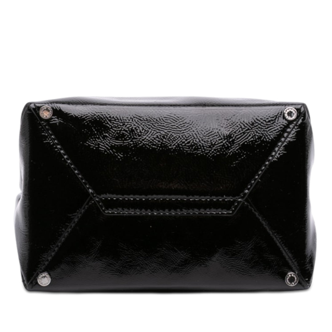 Alexander Wang Cuir verni Logo Lunch Sac Pochette