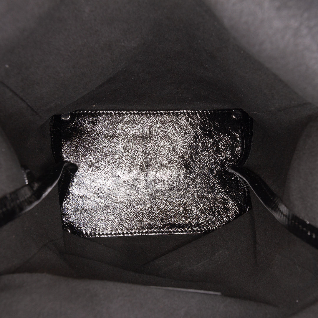 Alexander Wang Cuir verni Logo Lunch Sac Pochette