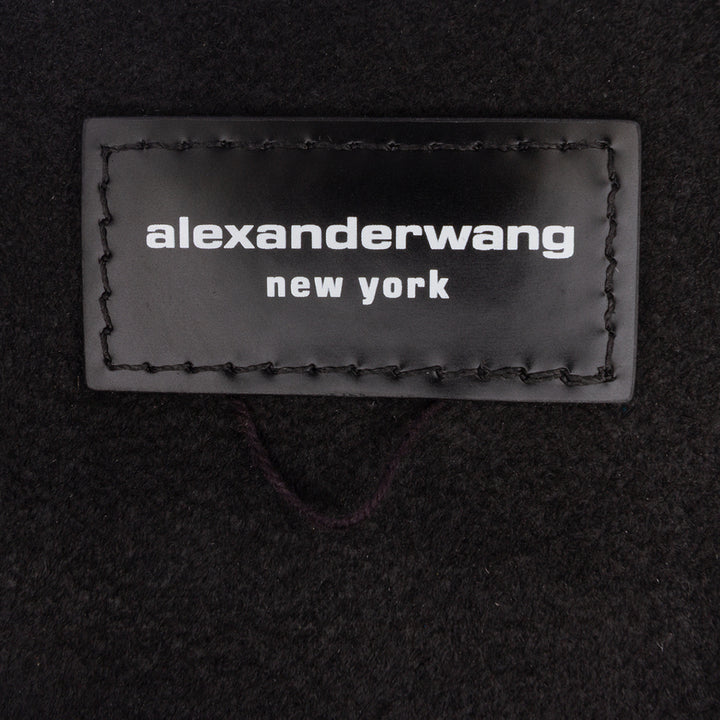 Alexander Wang Cuir verni Logo Lunch Sac Pochette