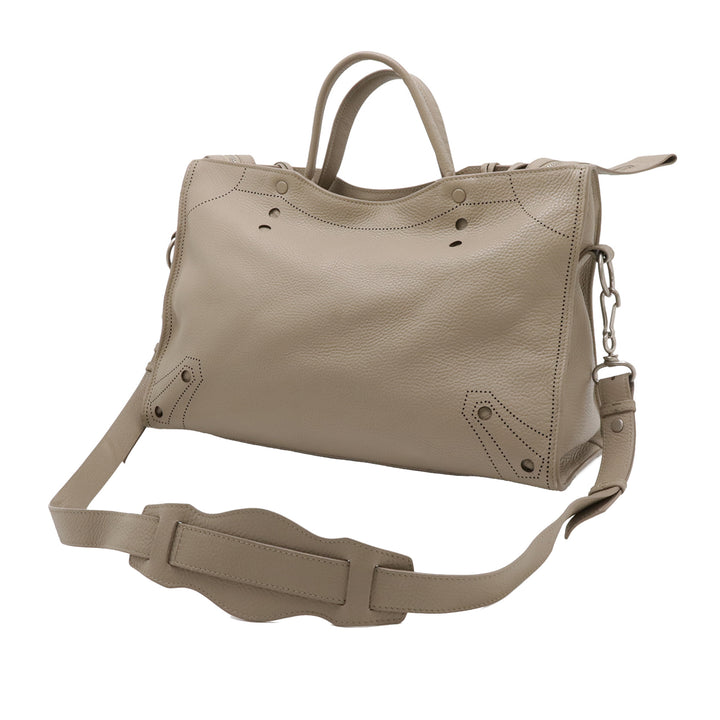 Balenciaga Cuir Motocross Blackout City Sac
