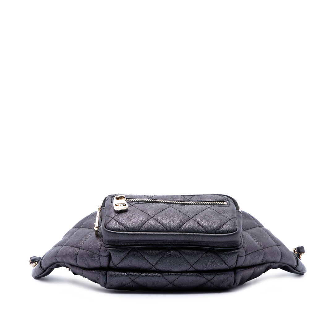 Chanel Irisé All About Waist Sac ceinture Cuir de veau Noir – vue 3 – GABY PARIS