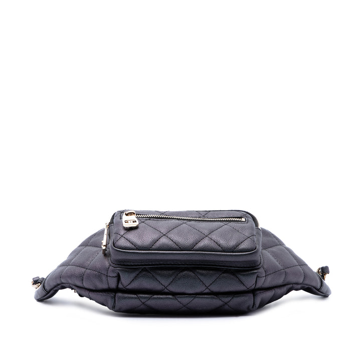 Chanel Irisé All About Waist Sac ceinture Cuir de veau Noir – vue 3 – GABY PARIS