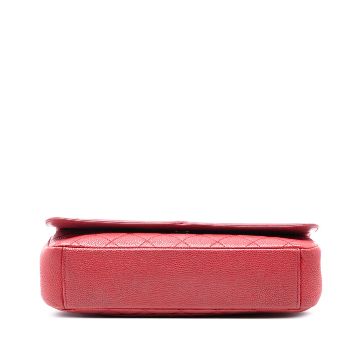 Chanel CC Filigree à rabat Moyen Cuir caviar