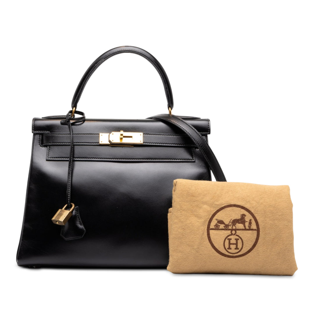 Hermès Box Veau Kelly Retourne 28 Box Noir – vue 7 – GABY PARIS
