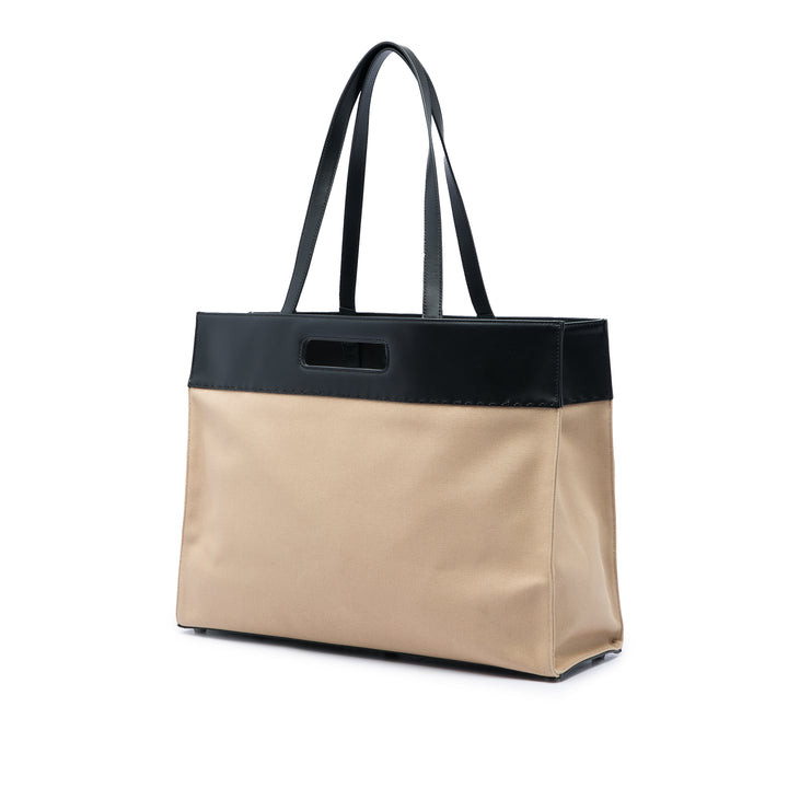Logo Cut Out Poignée Cabas Beige