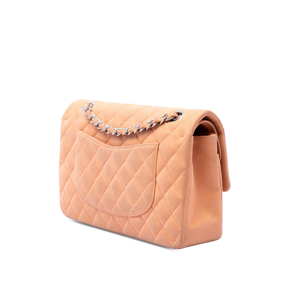 Classic Double rabat Moyen Cuir caviar Orange