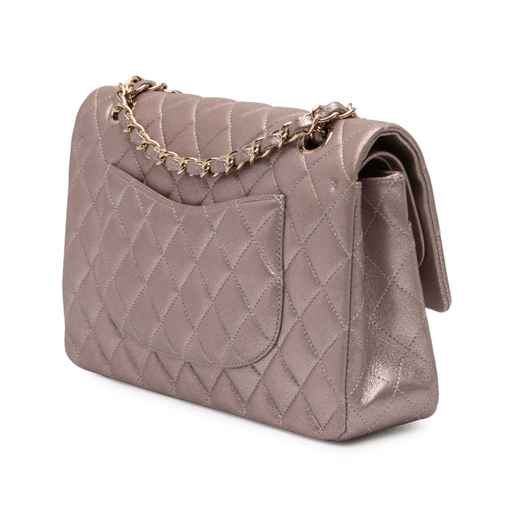 Chanel Medium Classic Iridescent Cuir d’agneau Double rabat