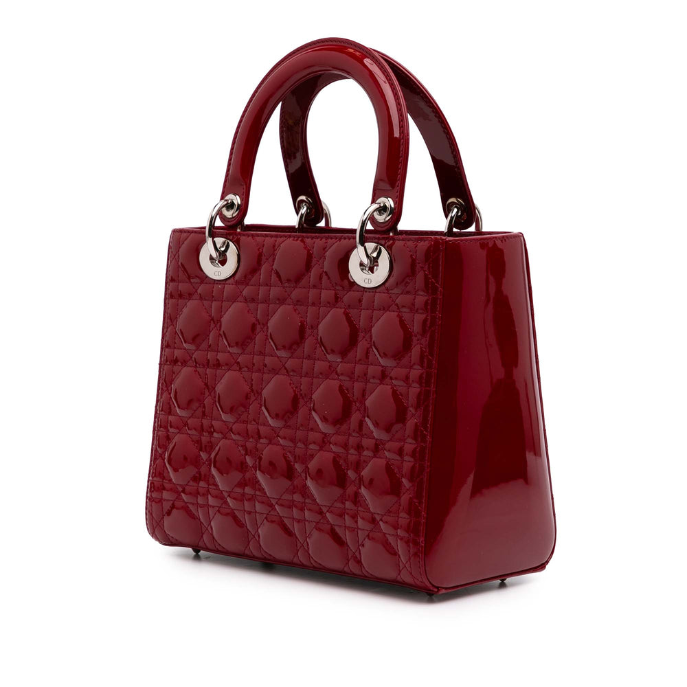 Medium Patent Cannage Lady Dior Red - Gaby Paris