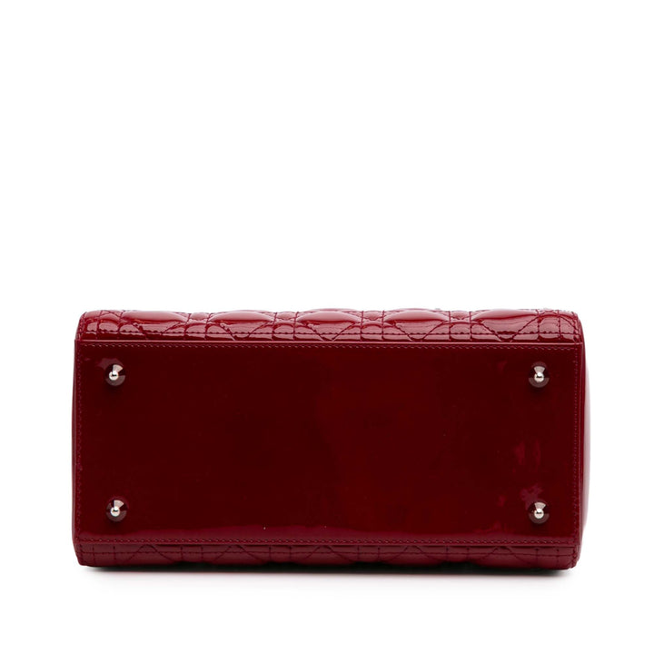 Medium Patent Cannage Lady Dior Red - Gaby Paris