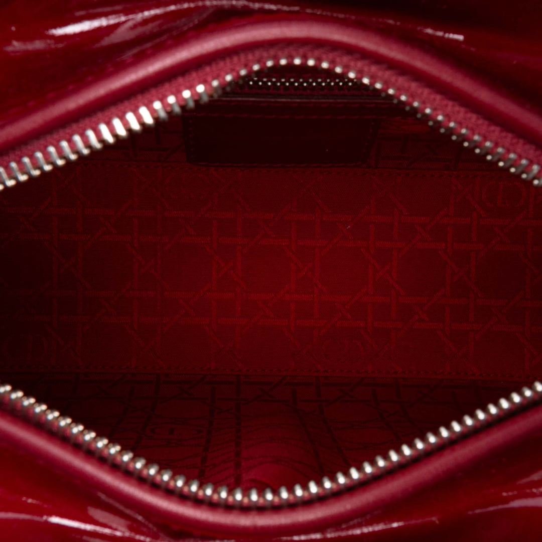 Medium Patent Cannage Lady Dior Red - Gaby Paris