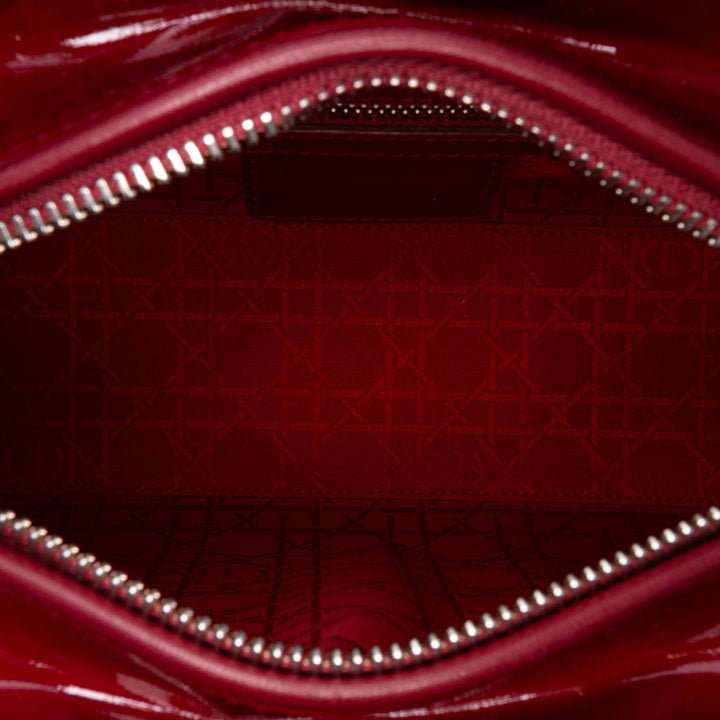 Medium Patent Cannage Lady Dior Red - Gaby Paris