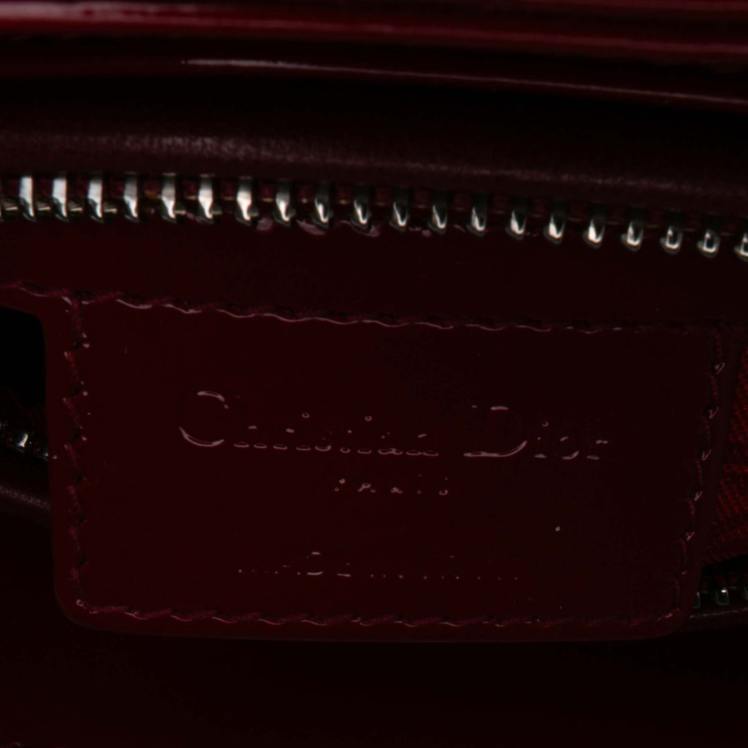 Medium Patent Cannage Lady Dior Red - Gaby Paris