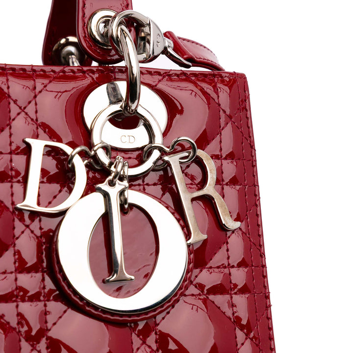 Medium Patent Cannage Lady Dior Red - Gaby Paris