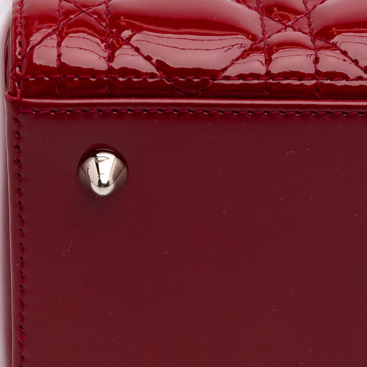 Medium Patent Cannage Lady Dior Red - Gaby Paris