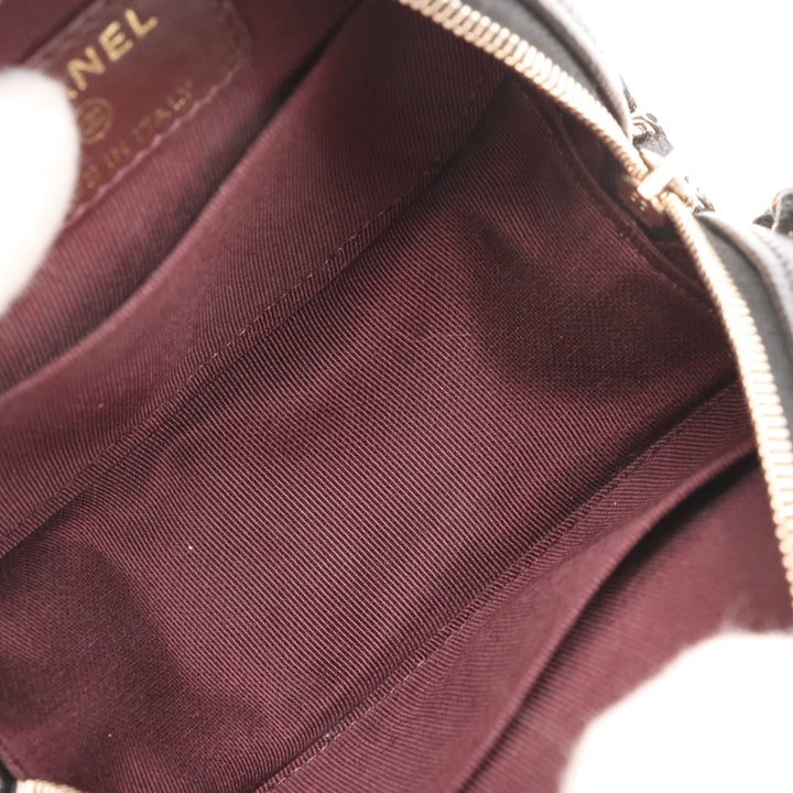 Chanel CC Matelassé Caviar Rond Pochette avec chaîne