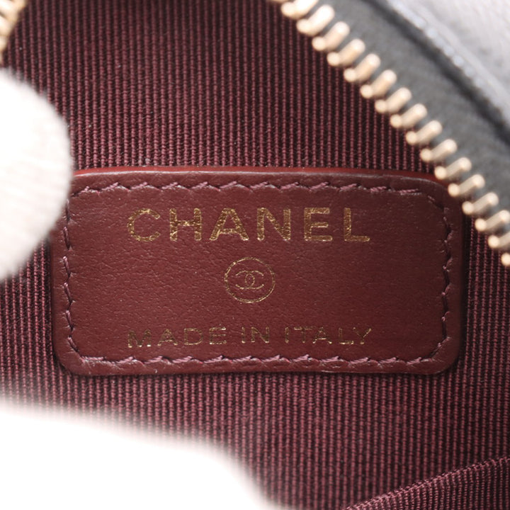 Chanel CC Matelassé Caviar Rond Pochette avec chaîne