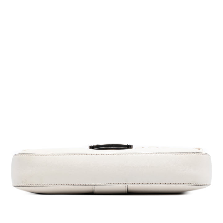 Fendi Whipstitch Baguette Sac Blanc – vue 3 – GABY PARIS