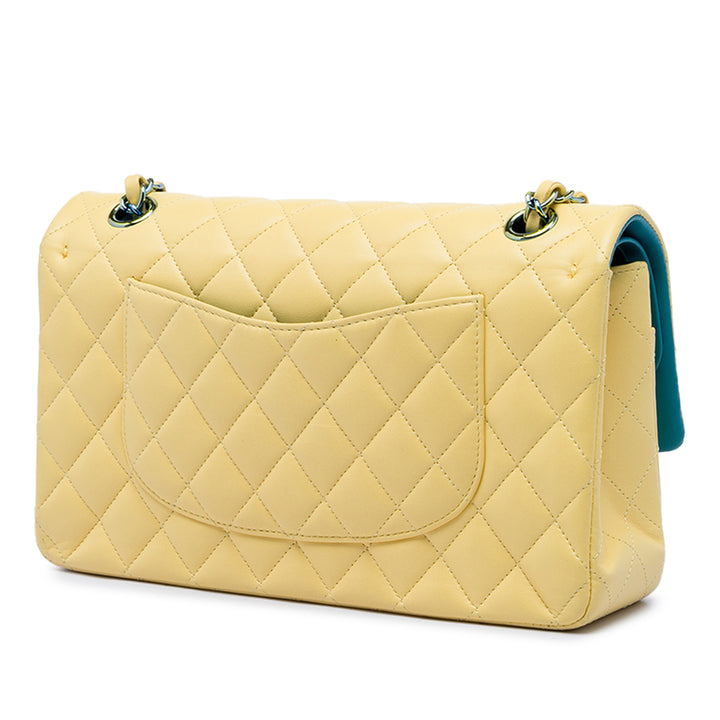 Chanel Classic Double rabat Moyen Cuir d'agneau Jaune – vue 2 – GABY PARIS