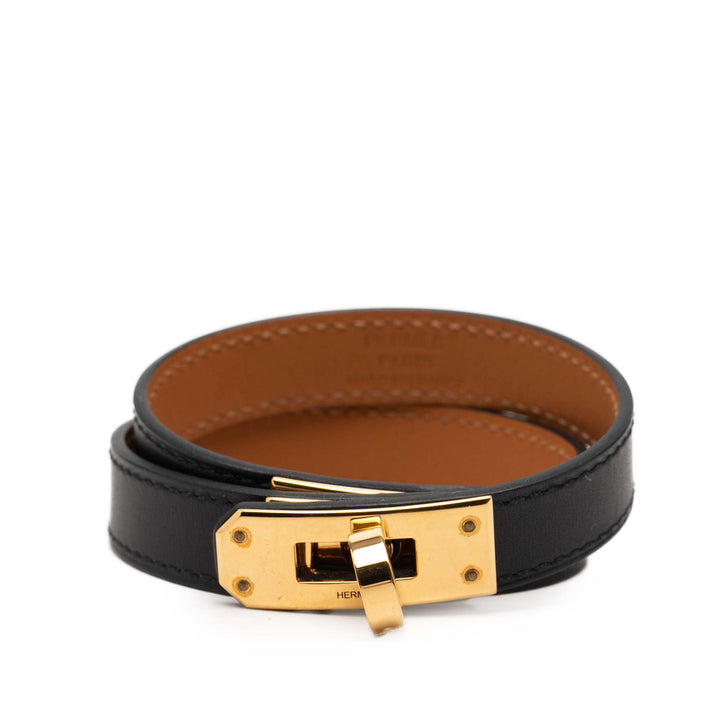 Hermès Bracelet Kelly Double Tour Swift Noir – vue principale – GABY PARIS