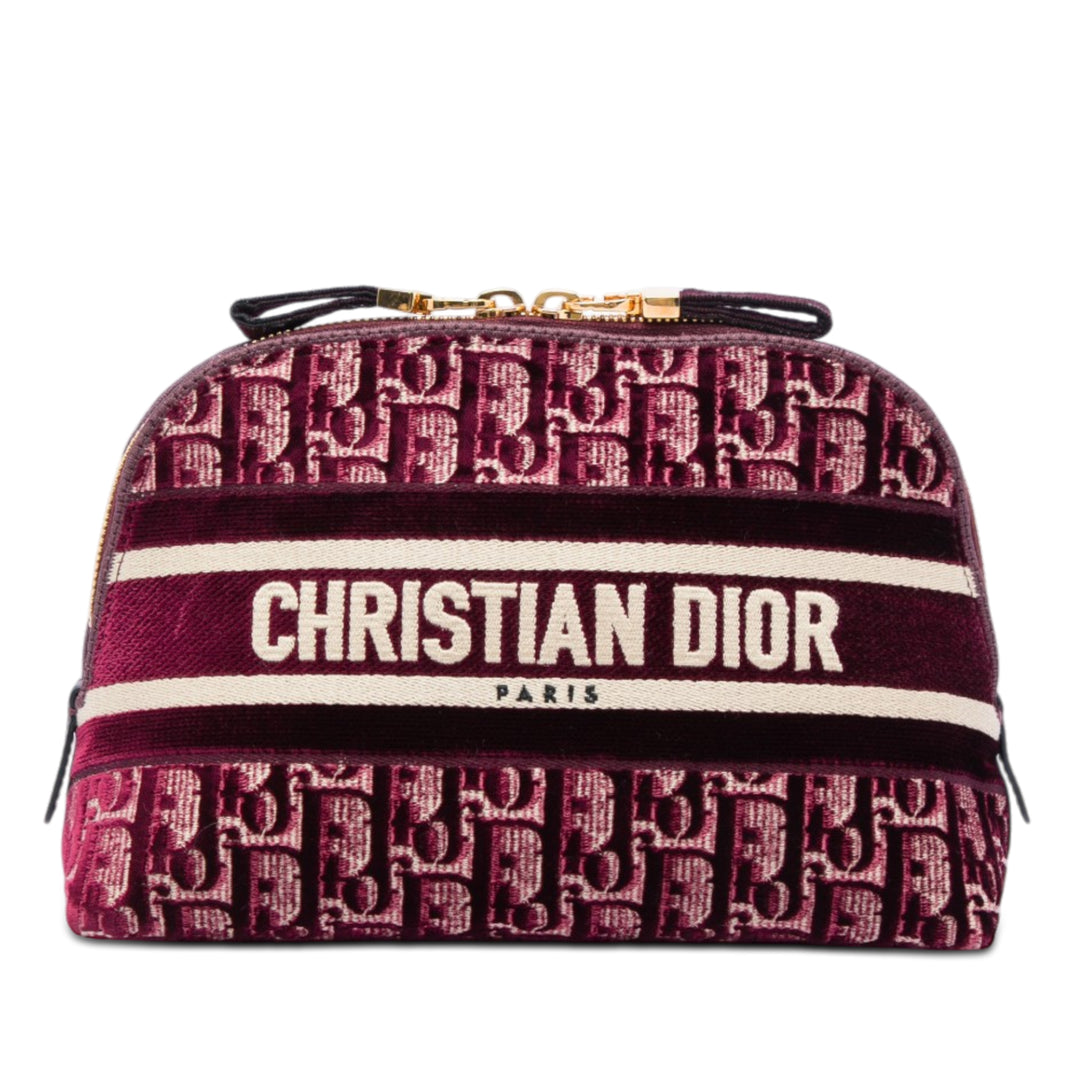 Dior Oblique brodé Velours Cosmetic Pochette